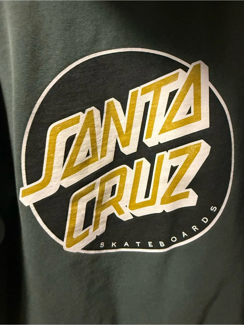 Santa Cruz Skateboards Olive Green Hoodie with Yellow Logo